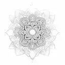 aztec flower tattoo design idea