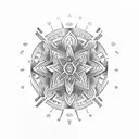 aztec flower tattoo design idea