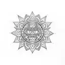 aztec flower tattoo design idea