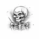 skeleton bartender tattoo design idea