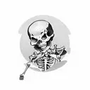 skeleton bartender tattoo design idea