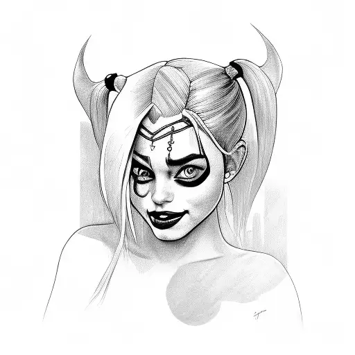 Harley Quinn newborn tattoo design idea