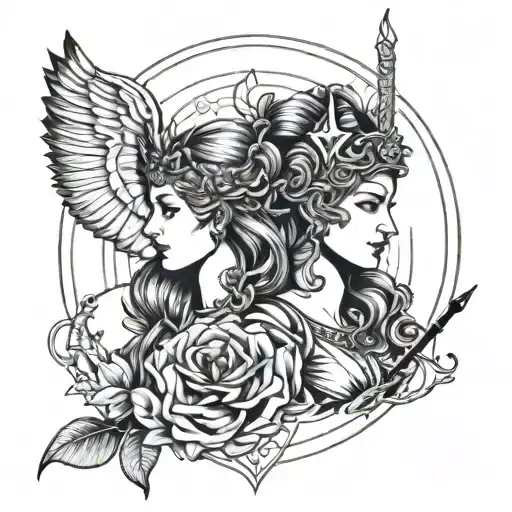 apollo and artemis fineline tattoo tattoo design idea