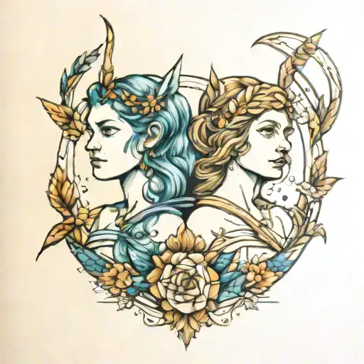 apollo and artemis fineline tattoo tattoo design idea