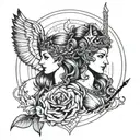 apollo and artemis fineline tattoo tattoo design idea