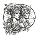 apollo and artemis fineline tattoo tattoo design idea