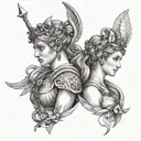 apollo and artemis fineline tattoo tattoo design idea