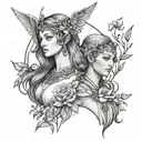 apollo and artemis fineline tattoo tattoo design idea