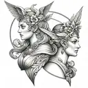 apollo and artemis fineline tattoo tattoo design idea
