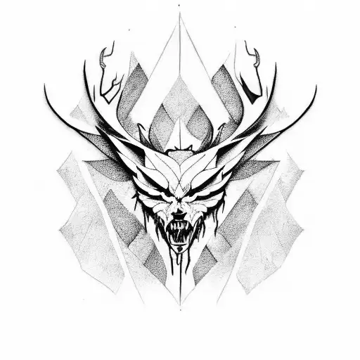 Create a unique tattoo design inspired by the Witcher with Leshen or Witcher symbols incorporated. This tattoo should re tattoo design idea