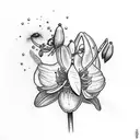 line draw snowdrop flower tattoo design idea