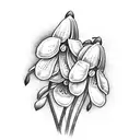 line draw snowdrop flower tattoo design idea