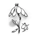 line draw snowdrop flower tattoo design idea