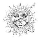 The original artwork is said to be a depiction of Apollo, the Olympian god of the sun and light, though others have cons tattoo design idea