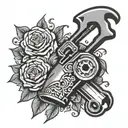 pipe wrench in hand tattoo tattoo design idea