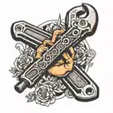 pipe wrench in hand tattoo tattoo design idea