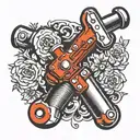 pipe wrench in hand tattoo tattoo design idea