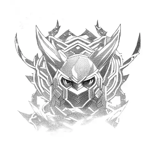 Legendary anime characters engaged in a fierce battle tattoo design idea