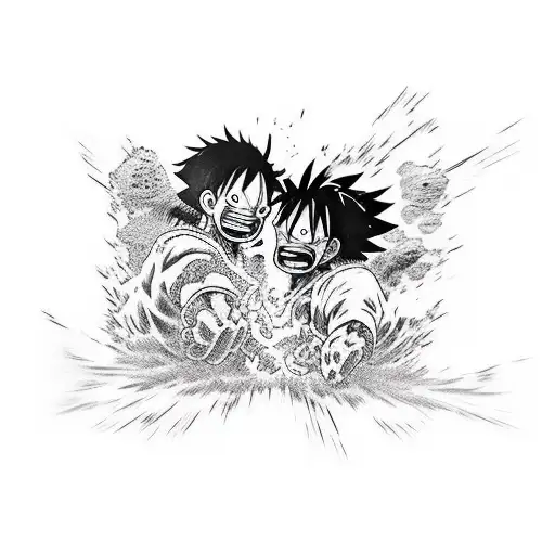 luffy fights kaido tattoo design idea