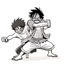 luffy fights kaido tattoo design idea