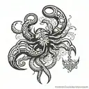 skorpion with 4 hearts tattoo design idea