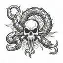 skorpion with 4 hearts tattoo design idea