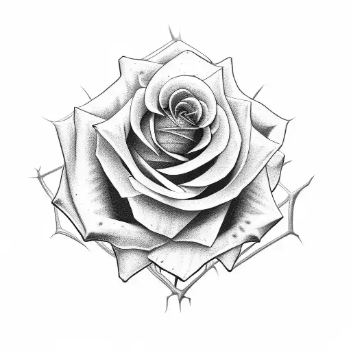 rose with spider  tattoo design idea