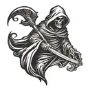 grim reaper mixed with a semi colon tattoo design idea