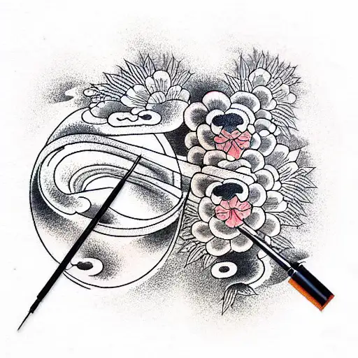 japan train tattoo design idea