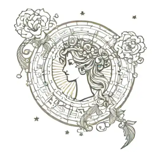 date of birth virgo zodiac sign tattoo design idea