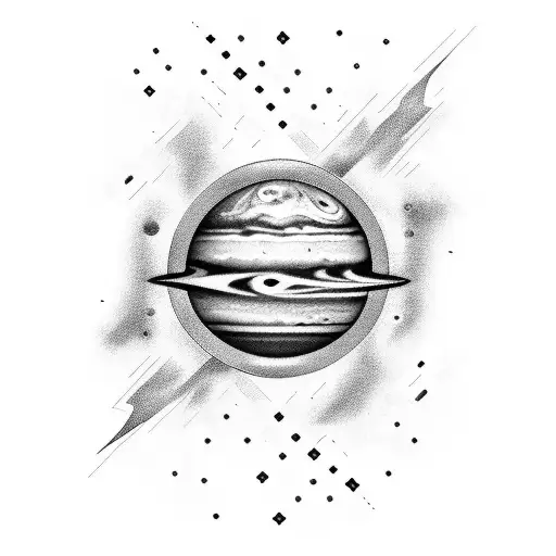 Planet Jupiter tattoo design idea