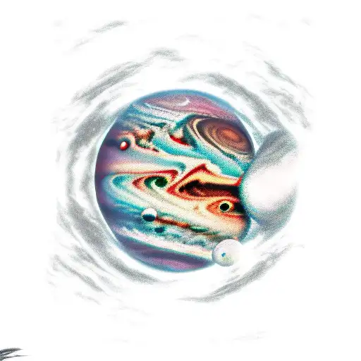 Planet Jupiter tattoo design idea
