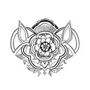 Self-love symbol incorporated with floral elements tattoo design idea