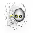 Lemon With Eyes And Mouth tattoo design idea