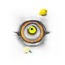 Lemon With Eyes And Mouth tattoo design idea