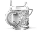 A coffee cup with a gavel handle tattoo design idea