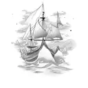 A boat tattoo design idea