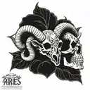 Aries skull tattoo design idea