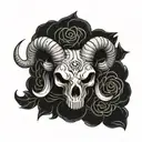 Aries skull tattoo design idea