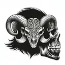 Aries skull tattoo design idea