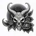 Aries skull tattoo design idea