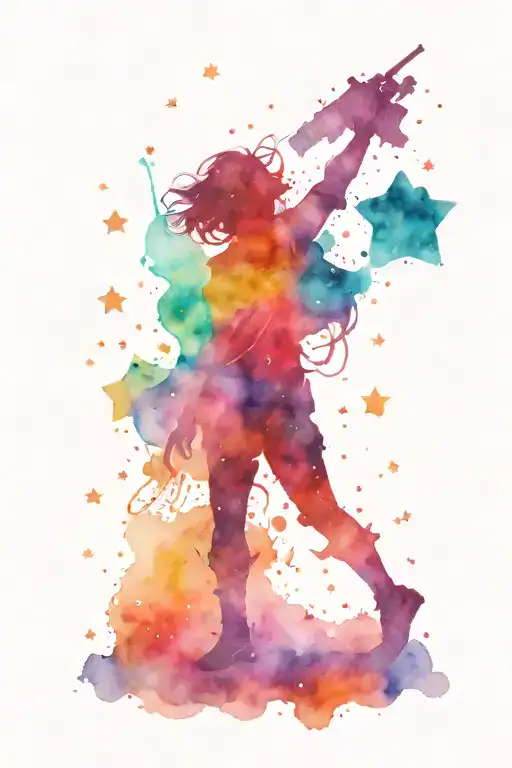 space galaxy filled with stars scattered tattoo design idea