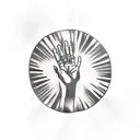 interstellar black hole with hands tattoo design idea