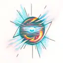 interstellar black hole with hands tattoo design idea