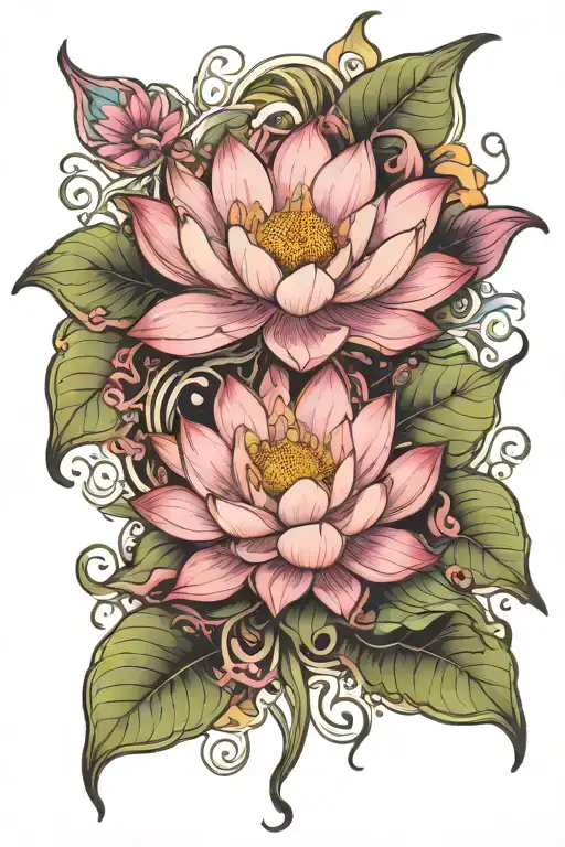 lotus and awakening addiction tattoo design idea