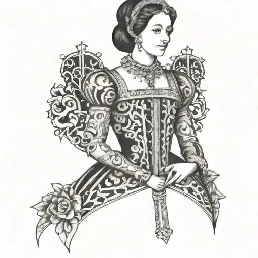 Anne Boleyn Full Body tattoo design idea