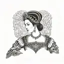 Anne Boleyn Full Body tattoo design idea