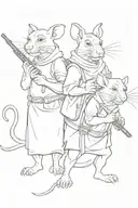 3 blind rats form shrek one holding sign with writen legalize meth other rat holding gun and last rat smoking blunt tattoo design idea