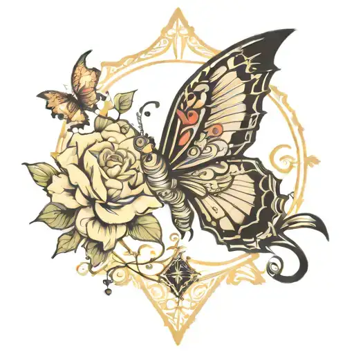 words elegance fame fashion tattoo design idea