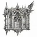gothic cathedral window tattoo design idea
